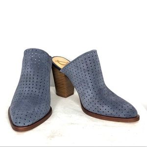 NWOT SAM EDELMAN Blue suede mules | Size 7